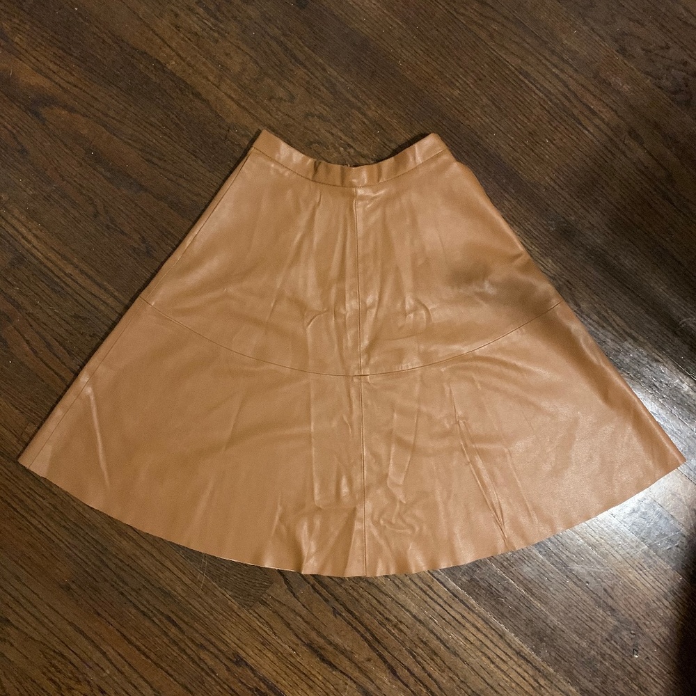 Pleather Tea Length Skirt